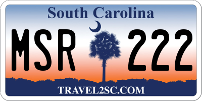 SC license plate MSR222