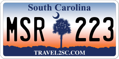 SC license plate MSR223