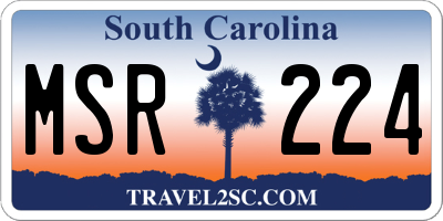 SC license plate MSR224