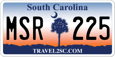 SC license plate MSR225
