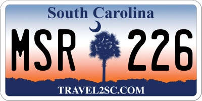 SC license plate MSR226