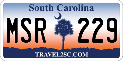SC license plate MSR229
