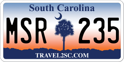 SC license plate MSR235