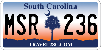 SC license plate MSR236