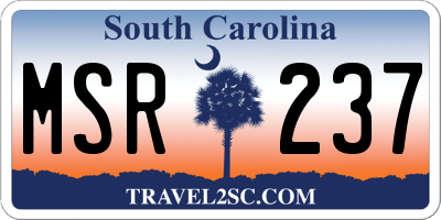 SC license plate MSR237