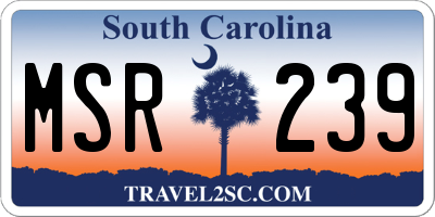 SC license plate MSR239