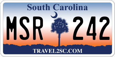 SC license plate MSR242