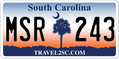 SC license plate MSR243