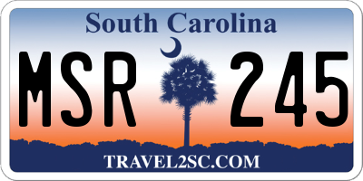 SC license plate MSR245