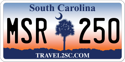 SC license plate MSR250