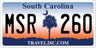 SC license plate MSR260