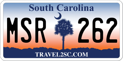 SC license plate MSR262