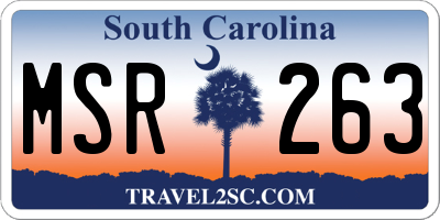 SC license plate MSR263