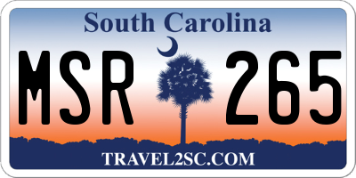 SC license plate MSR265