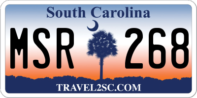 SC license plate MSR268