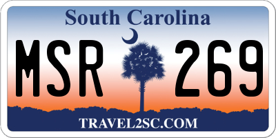 SC license plate MSR269