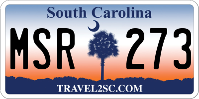 SC license plate MSR273
