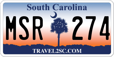 SC license plate MSR274