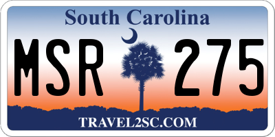 SC license plate MSR275