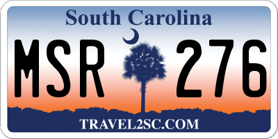 SC license plate MSR276