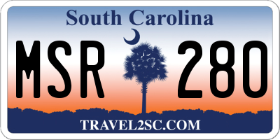 SC license plate MSR280