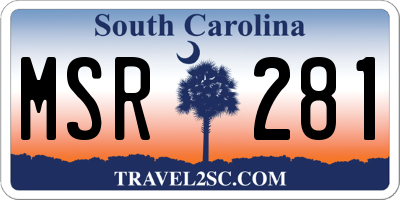 SC license plate MSR281
