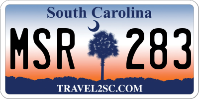 SC license plate MSR283