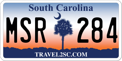 SC license plate MSR284