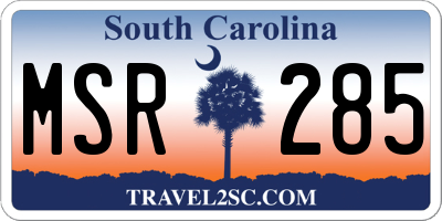 SC license plate MSR285