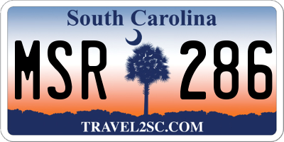 SC license plate MSR286