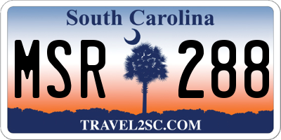 SC license plate MSR288