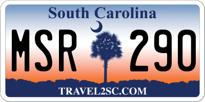 SC license plate MSR290