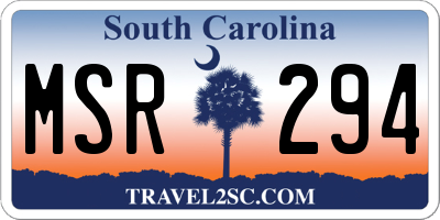 SC license plate MSR294