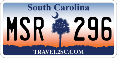 SC license plate MSR296
