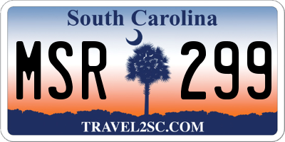 SC license plate MSR299