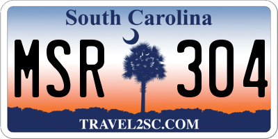 SC license plate MSR304