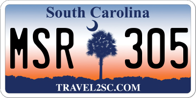 SC license plate MSR305