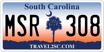 SC license plate MSR308