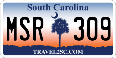 SC license plate MSR309