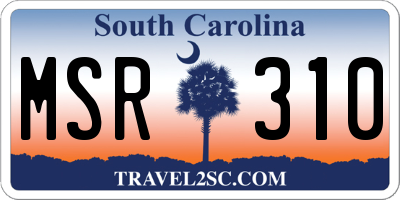 SC license plate MSR310