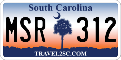 SC license plate MSR312