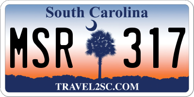 SC license plate MSR317