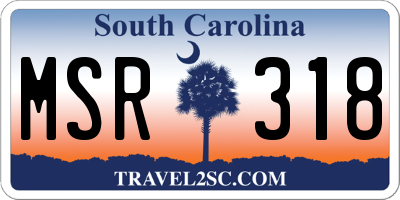 SC license plate MSR318