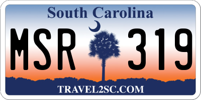 SC license plate MSR319