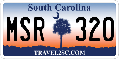 SC license plate MSR320