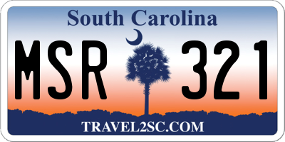 SC license plate MSR321