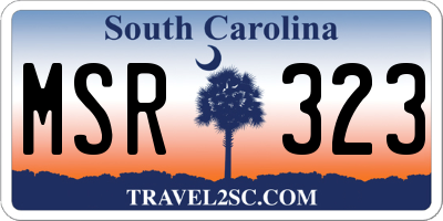 SC license plate MSR323