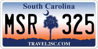 SC license plate MSR325