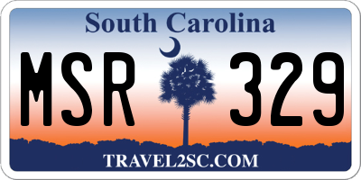 SC license plate MSR329