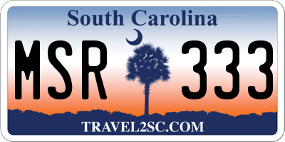 SC license plate MSR333